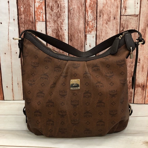 MCM Handbags - MCM München lovely chocolate Visetos hobo shopper